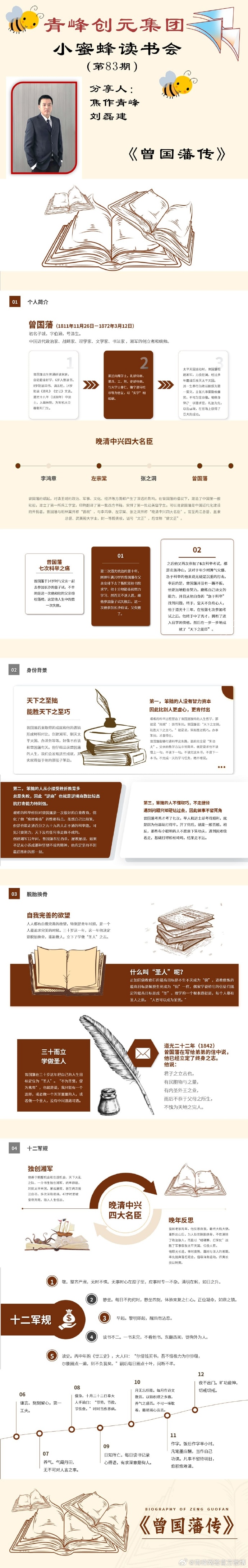 青峰創(chuàng)元集團(tuán)“小蜜蜂”讀書(shū)會(huì)第83期活動(dòng)報(bào)道:《曾國(guó)藩傳》---劉磊建