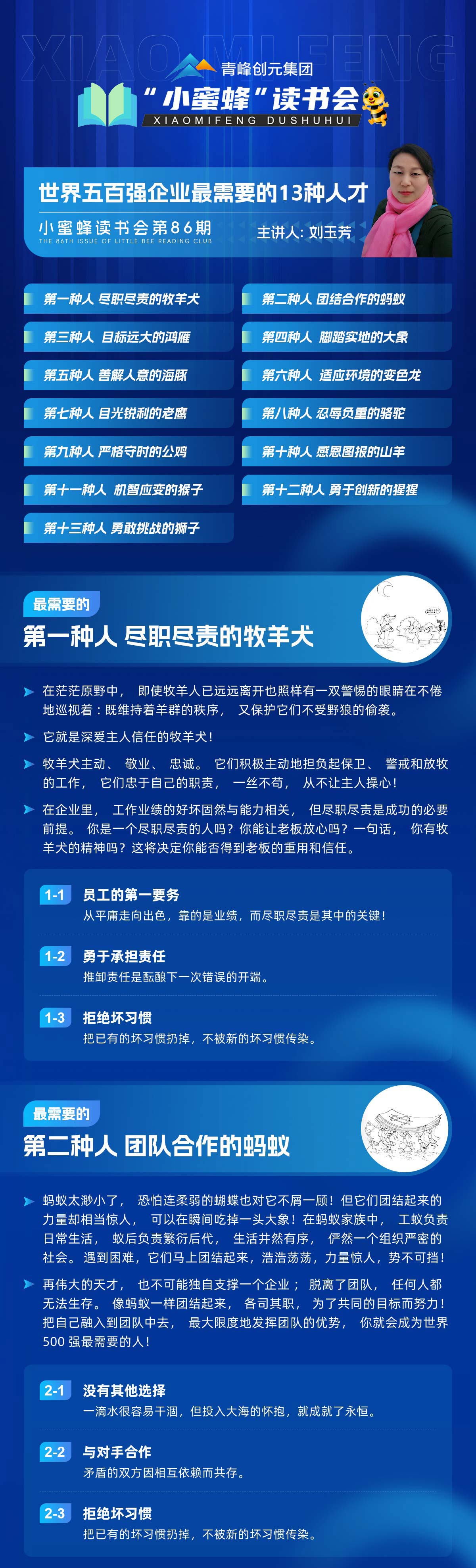 青峰創(chuàng)元集團“小蜜蜂”讀書會第86期活動報道:《世界五百強企業(yè)最需要的13種人才》--劉玉芳